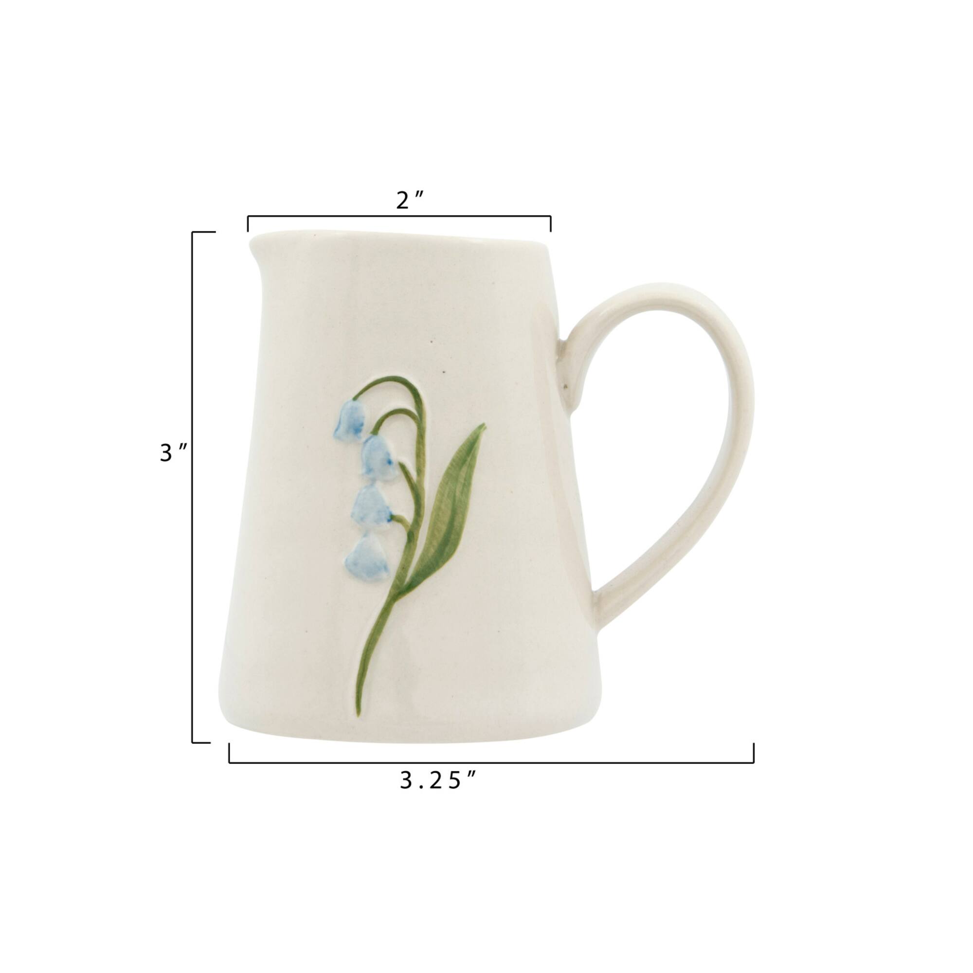 Hello Honey® White Stoneware Creamer with Hand-Painted & Embossed Birds Set